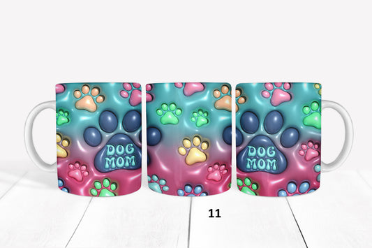 Inflated Dog Mom, RTP Sublimation Coffee Cup Wrap, Mug Wrap, 15oz, 12oz, 11oz, Sublimation Print