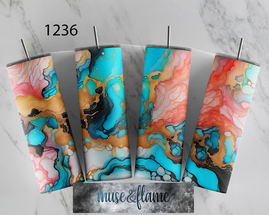 Pastel Alcohol Ink, RTP Sublimation Tumbler Wrap, 30 oz, 20 oz, 15oz, 12 oz, Sublimation Print