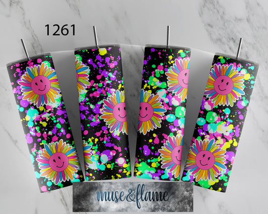 Retro Flowers, RTP Sublimation Tumbler Wrap, 30 oz, 20 oz, 15oz, 12 oz, Sublimation Print