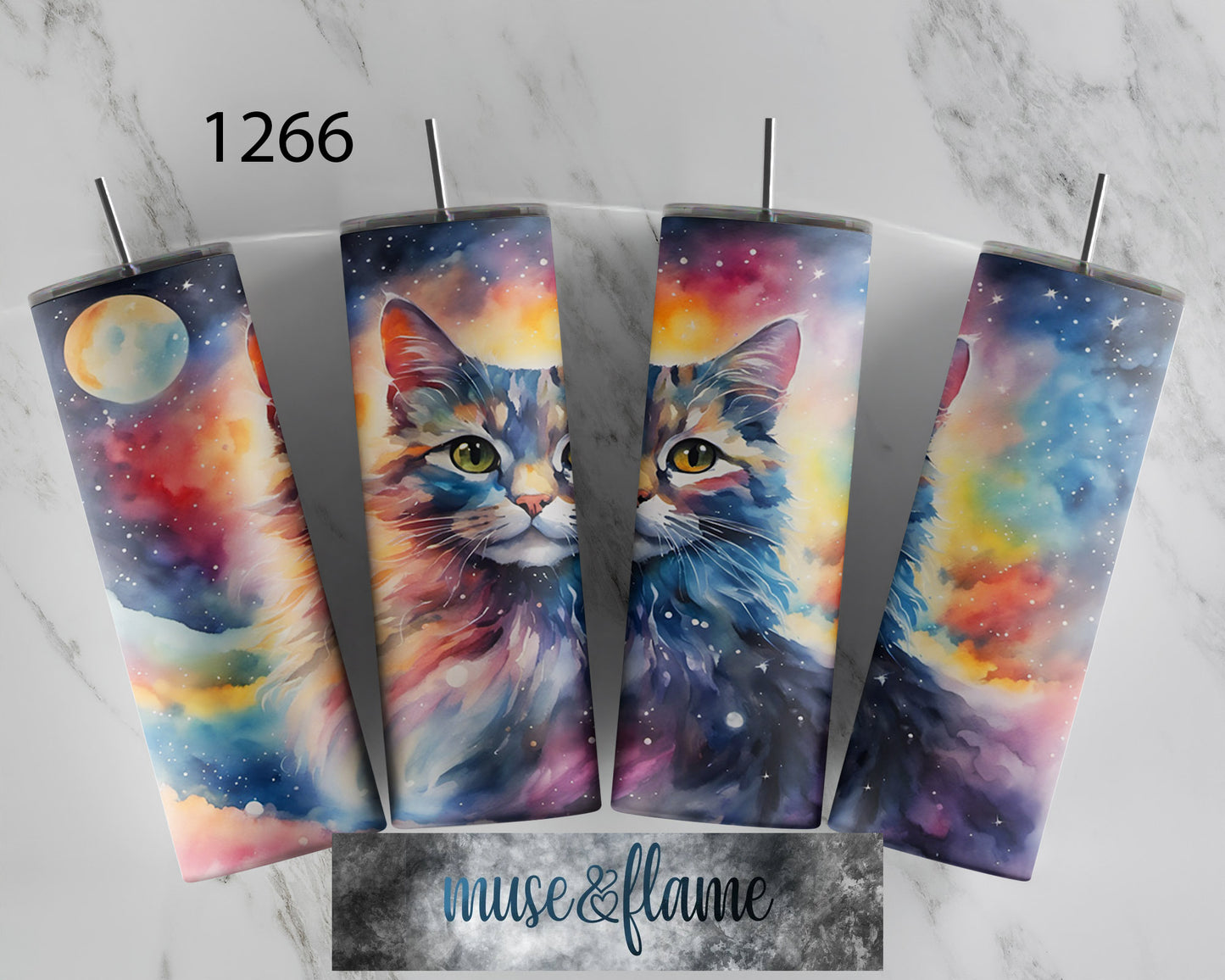 Celestial Cat, RTP Sublimation Tumbler Wrap, 30 oz, 20 oz, 15oz, 12 oz, Sublimation Print