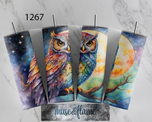 Celestial Owl, RTP Sublimation Tumbler Wrap, 30 oz, 20 oz, 15oz, 12 oz, Sublimation Print