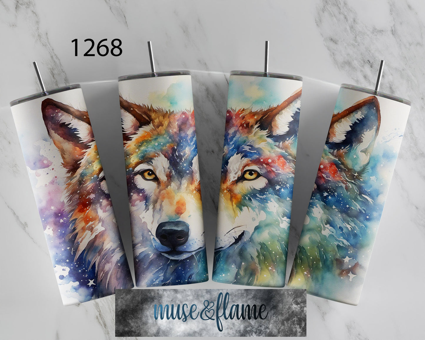 Wolf, RTP Sublimation Tumbler Wrap, 30 oz, 20 oz, 15oz, 12 oz, Sublimation Print