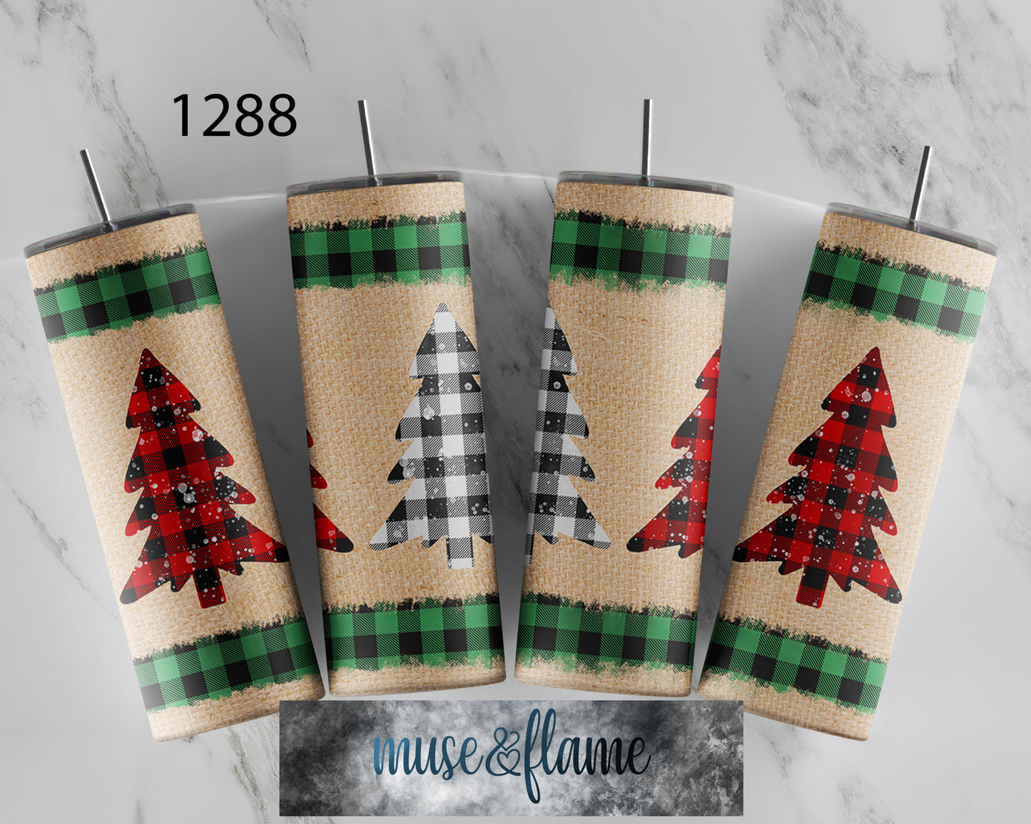 Plaid, Christmas Tree, RTP Sublimation Tumbler Wrap, 30 oz, 20 oz, 15oz, 12 oz, Sublimation Print