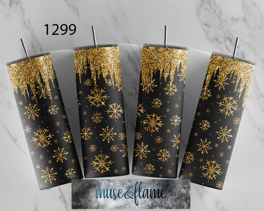 Glitter Snowflakes, RTP Sublimation Tumbler Wrap, 30 oz, 20 oz, 15oz, 12 oz, Sublimation Print