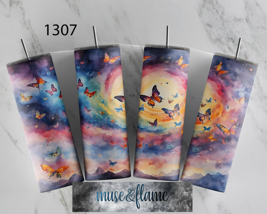 Celestial Butterflies, RTP Sublimation Tumbler Wrap, 30 oz, 20 oz, 15oz, 12 oz, Sublimation Print