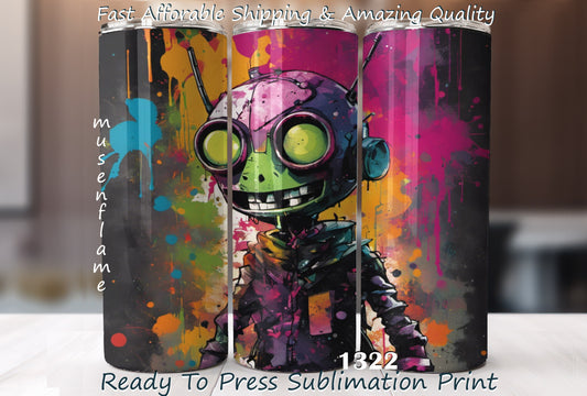 Robot, RTP Sublimation Tumbler Wrap, 30 oz, 20 oz, 15oz, 12 oz, Sublimation Print