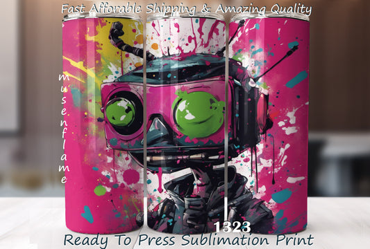 Robot, RTP Sublimation Tumbler Wrap, 30 oz, 20 oz, 15oz, 12 oz, Sublimation Print