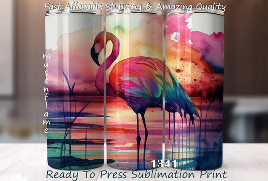 Flamingo, RTP Sublimation Tumbler Wrap, 30 oz, 20 oz, 15oz, 12 oz, Sublimation Print