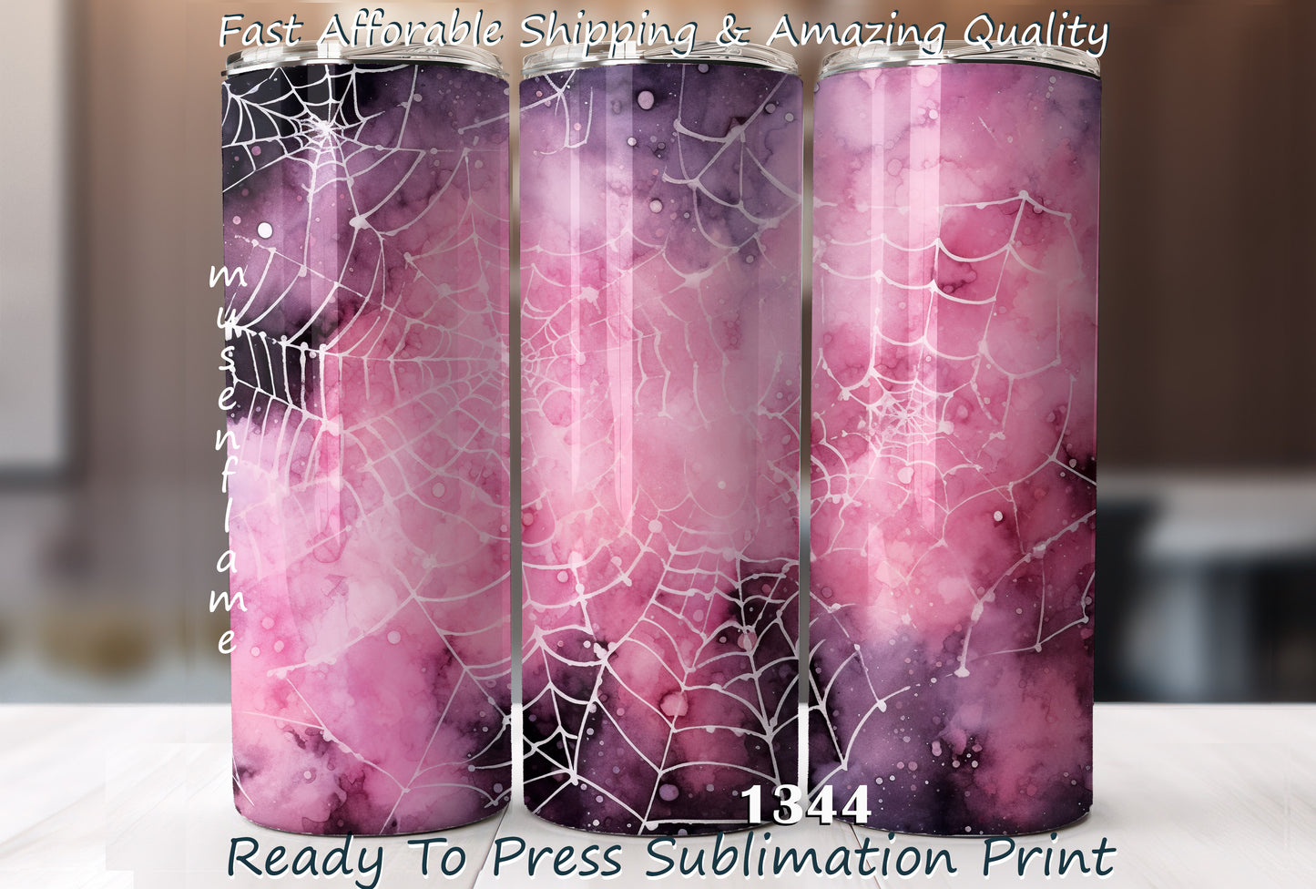 Pink Cob Webs, RTP Sublimation Tumbler Wrap, 30 oz, 20 oz, 15oz, 12 oz, Sublimation Print