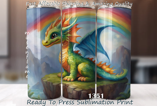 Baby Dragon, RTP Sublimation Tumbler Wrap, 30 oz, 20 oz, 15oz, 12 oz, Sublimation Print