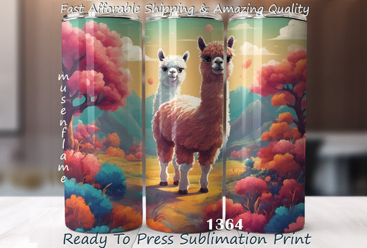 Cute Llamas, Alpaca, RTP Sublimation Tumbler Wrap, 30 oz, 20 oz, 15oz, 12 oz, Sublimation Print