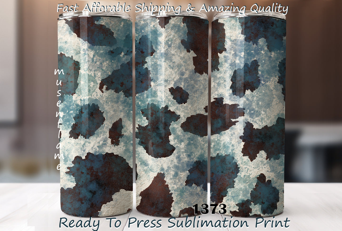 Cowhide, RTP Sublimation Tumbler Wrap, 30 oz, 20 oz, 15oz, 12 oz, Sublimation Print