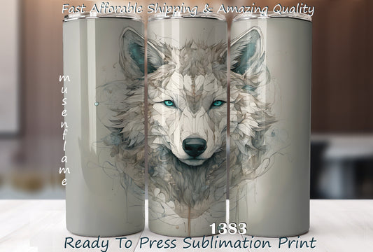 Wolf, RTP Sublimation Tumbler Wrap, 30 oz, 20 oz, 15oz, 12 oz, Sublimation Print