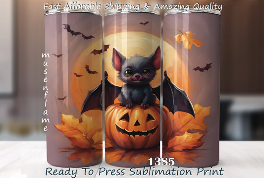 Halloween Bat, RTP Sublimation Tumbler Wrap, 30 oz, 20 oz, 15oz, 12 oz, Sublimation Print