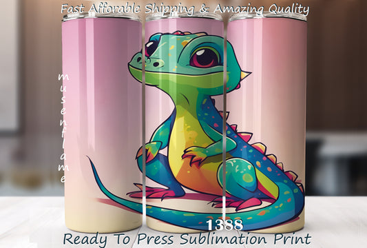 Cute Lizard, RTP Sublimation Tumbler Wrap, 30 oz, 20 oz, 15oz, 12 oz, Sublimation Print