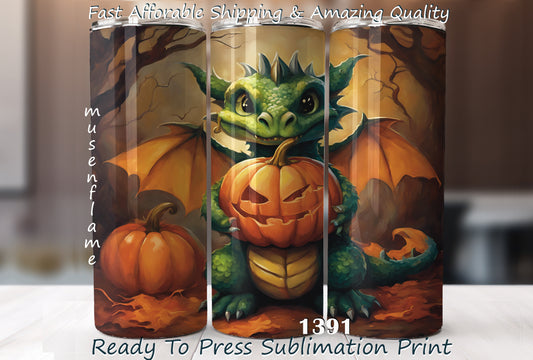 Halloween Dragon, RTP Sublimation Tumbler Wrap, 30 oz, 20 oz, 15oz, 12 oz, Sublimation Print