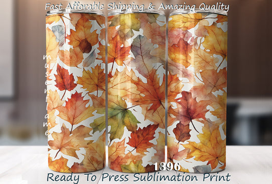 Autumn Leaves, RTP Sublimation Tumbler Wrap, 30 oz, 20 oz, 15oz, 12 oz, Sublimation Print