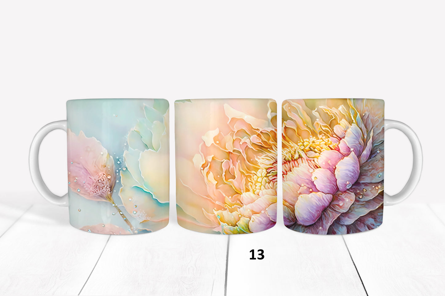 Watercolor Flowers, RTP Sublimation Coffee Cup Wrap, Mug Wrap, 15oz, 12oz, 11oz, Sublimation Print