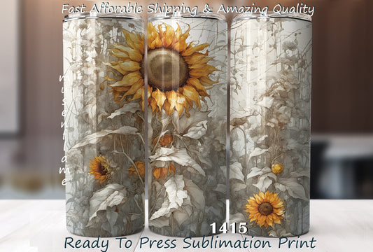 Sunflower, RTP Sublimation Tumbler Wrap, 30 oz, 20 oz, 15oz, 12 oz, Sublimation Print