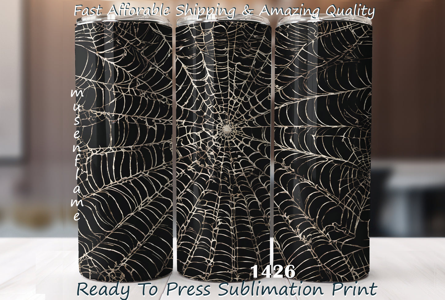 Black Spider Web, RTP Sublimation Tumbler Wrap, 30 oz, 20 oz, 15oz, 12 oz, Sublimation Print