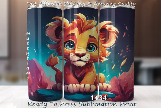 Baby Lion, RTP Sublimation Tumbler Wrap, 30 oz, 20 oz, 15oz, 12 oz, Sublimation Print