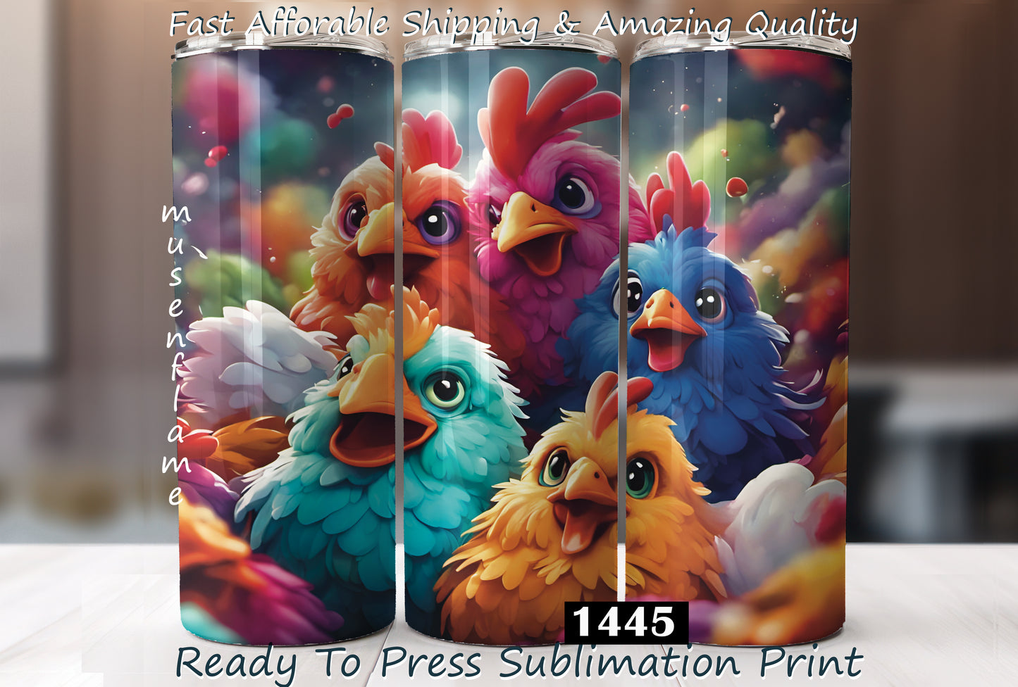 Funny Chickens, RTP Sublimation Tumbler Wrap, 30 oz, 20 oz, 15oz, 12 oz, Sublimation Print