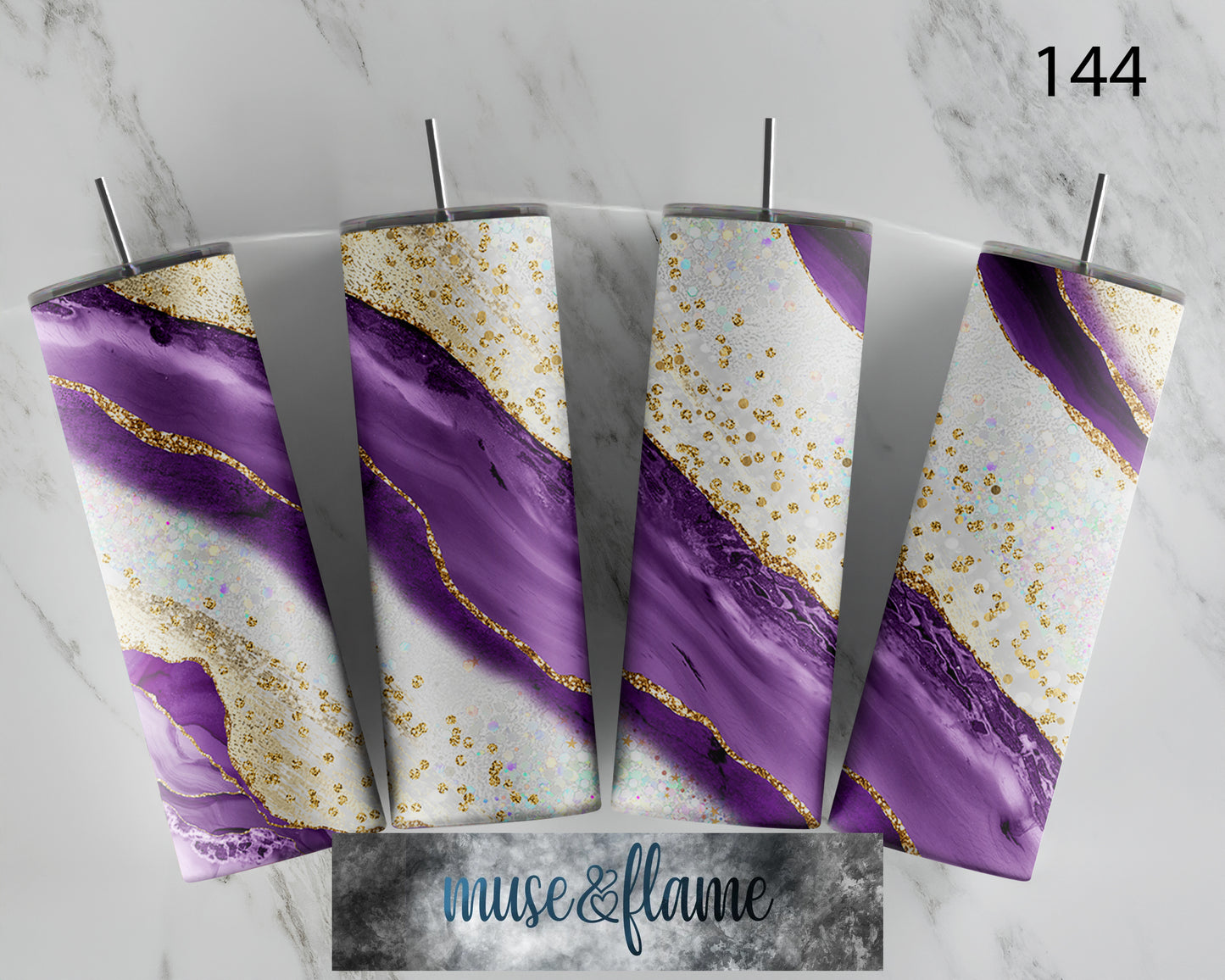 Purple Gold Agate, RTP Sublimation Tumbler Wrap, 30 oz, 20 oz, 15oz, 12 oz, Sublimation Print