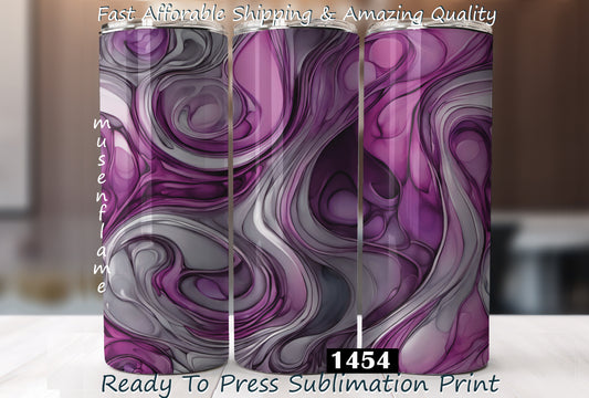 Purple and Grey Alcohol Ink, RTP Sublimation Tumbler Wrap, 30 oz, 20 oz, 15oz, 12 oz, Sublimation Print