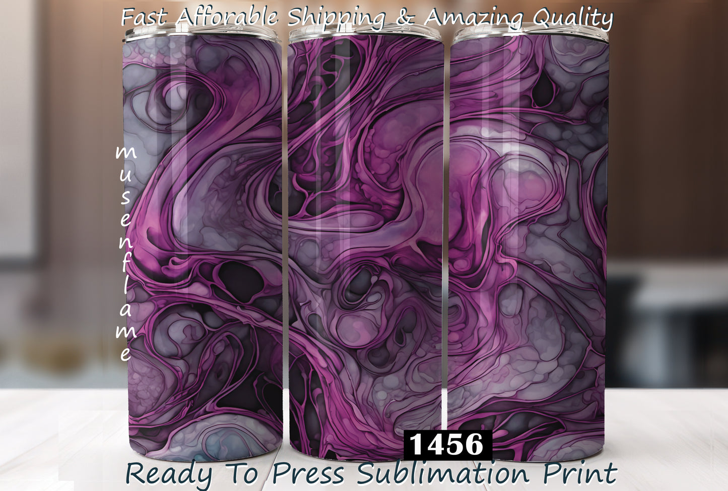 Purple and Grey Alcohol Ink, RTP Sublimation Tumbler Wrap, 30 oz, 20 oz, 15oz, 12 oz, Sublimation Print