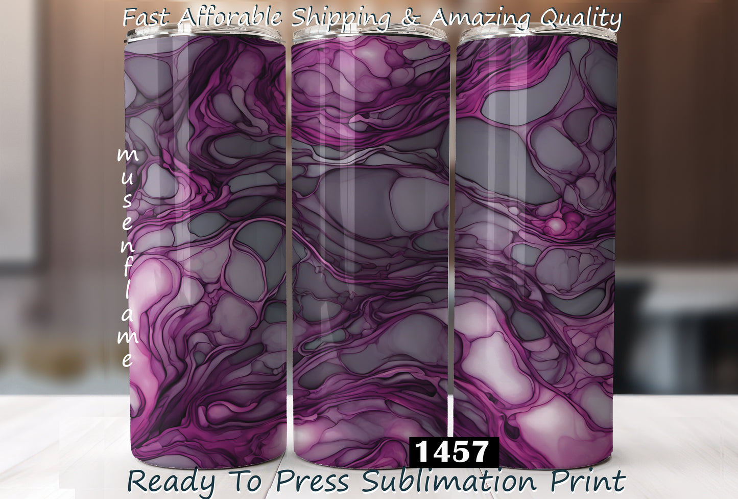 Purple and Grey Alcohol Ink, RTP Sublimation Tumbler Wrap, 30 oz, 20 oz, 15oz, 12 oz, Sublimation Print