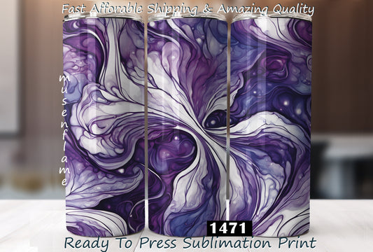 Purple Alcohol Ink, RTP Sublimation Tumbler Wrap, 30 oz, 20 oz, 15oz, 12 oz, Sublimation Print