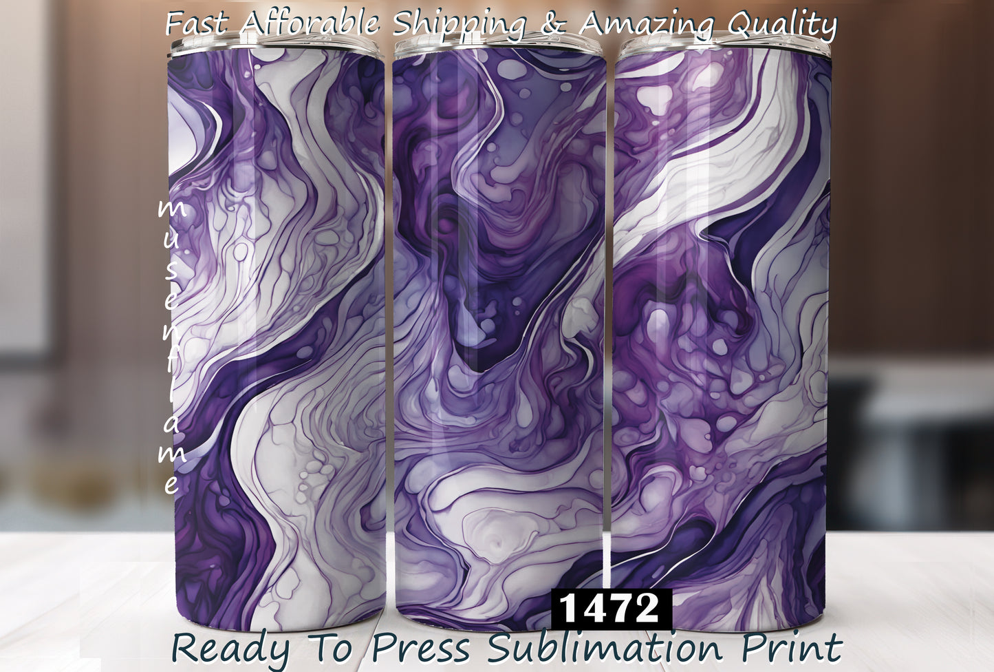 Purple Alcohol Ink, RTP Sublimation Tumbler Wrap, 30 oz, 20 oz, 15oz, 12 oz, Sublimation Print