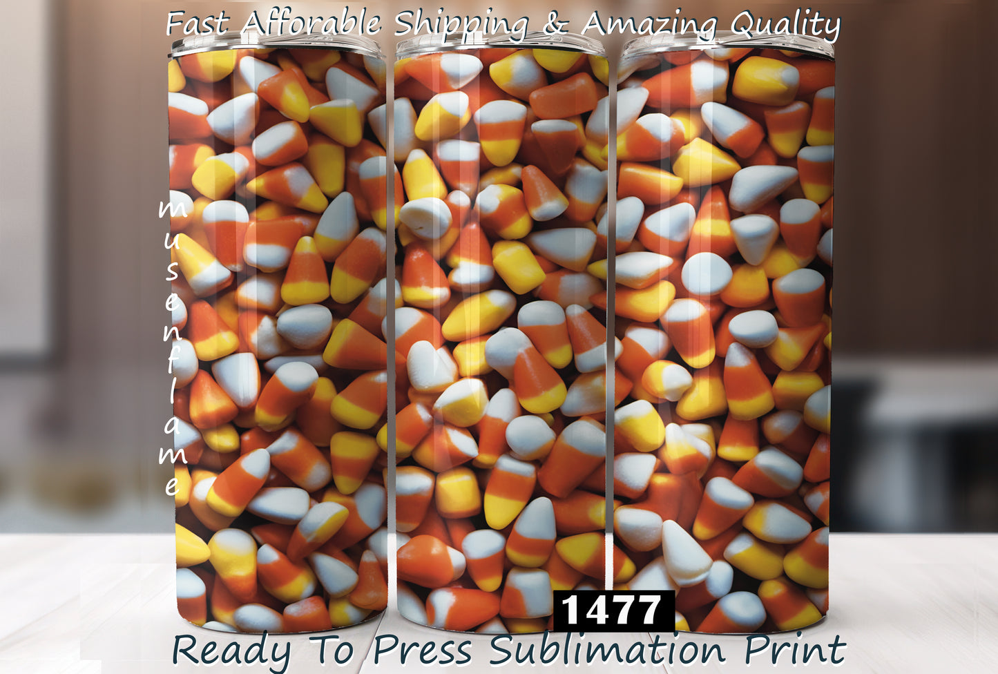 Candy Corn, RTP Sublimation Tumbler Wrap, 30 oz, 20 oz, 15oz, 12 oz, Sublimation Print