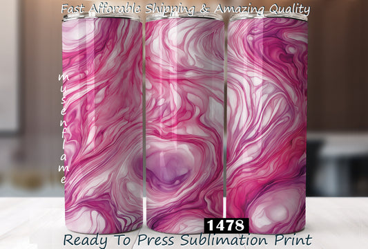 Pink Alcohol Ink, RTP Sublimation Tumbler Wrap, 30 oz, 20 oz, 15oz, 12 oz, Sublimation Print