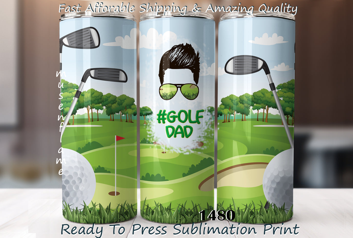 Golf Dad, RTP Sublimation Tumbler Wrap, 30 oz, 20 oz, 15oz, 12 oz, Sublimation Print