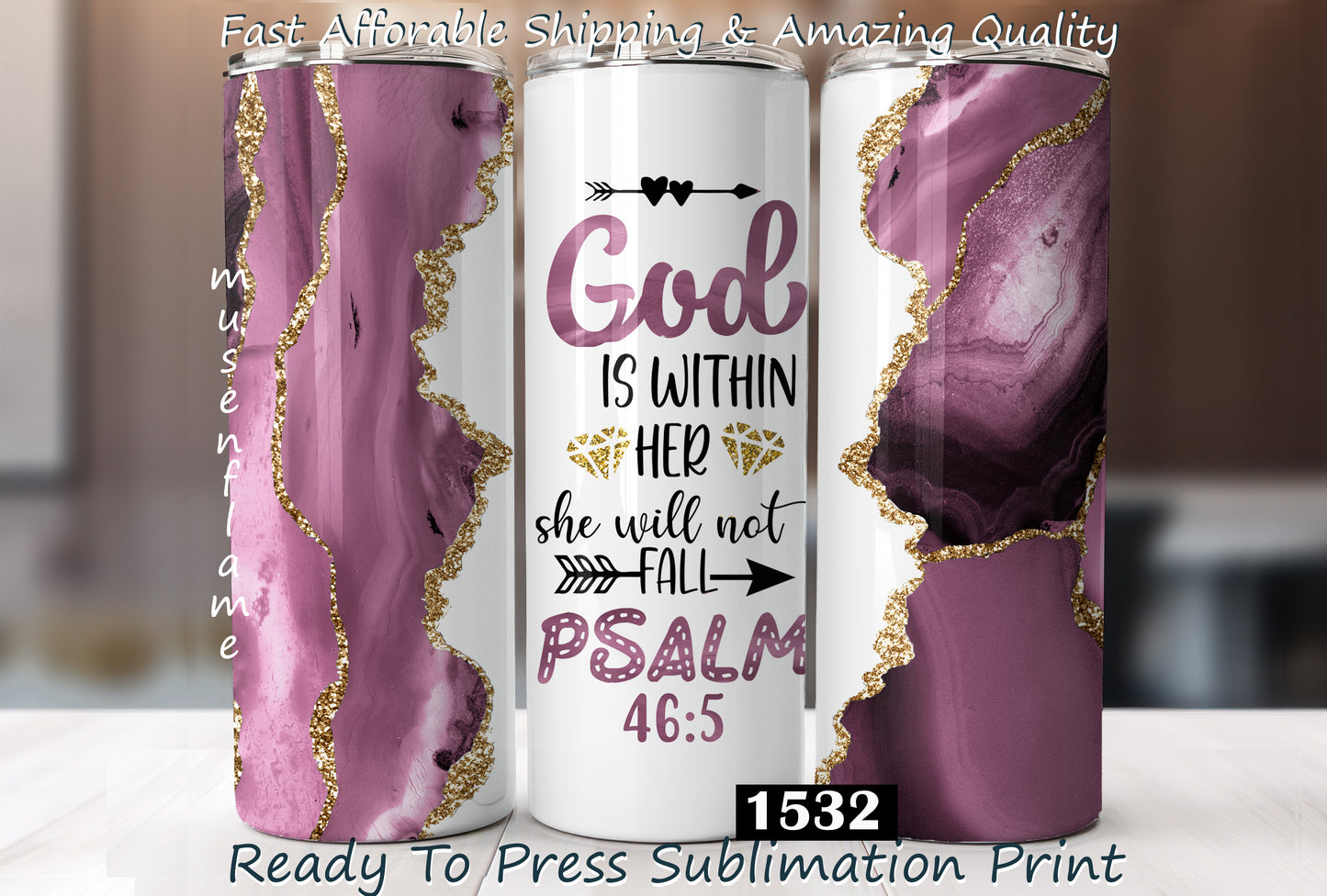 God Is Within, RTP Sublimation Tumbler Wrap, 30 oz, 20 oz, 15oz, 12 oz, Sublimation Print