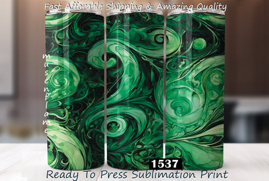 Green Alcohol Ink, RTP Sublimation Tumbler Wrap, 30 oz, 20 oz, 15oz, 12 oz, Sublimation Print