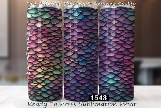 Mermaid Scales, RTP Sublimation Tumbler Wrap, 30 oz, 20 oz, 15oz, 12 oz, Sublimation Print