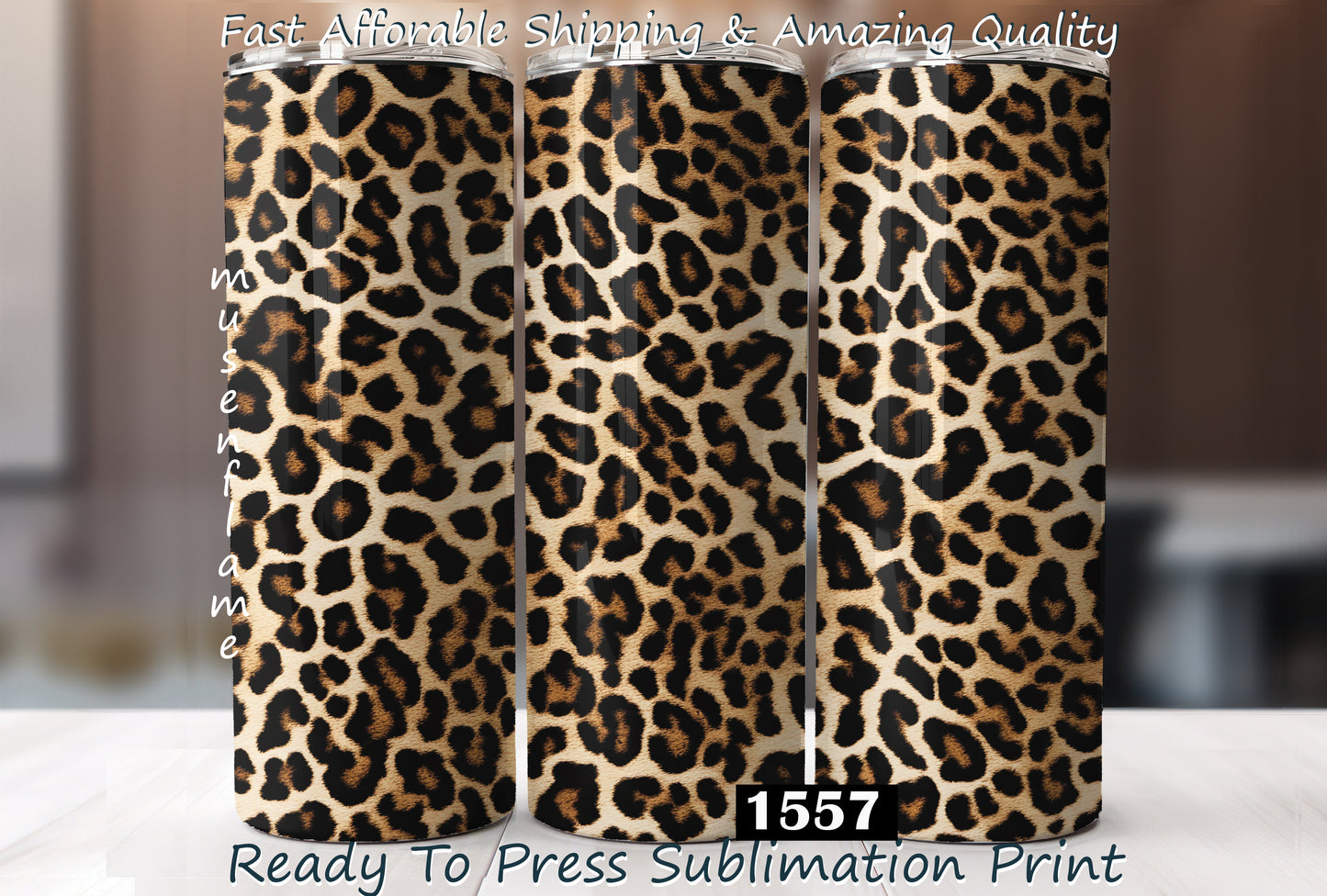 Brown Leopard Print, RTP Sublimation Tumbler Wrap, 30 oz, 20 oz, 15oz, 12 oz, Sublimation Print