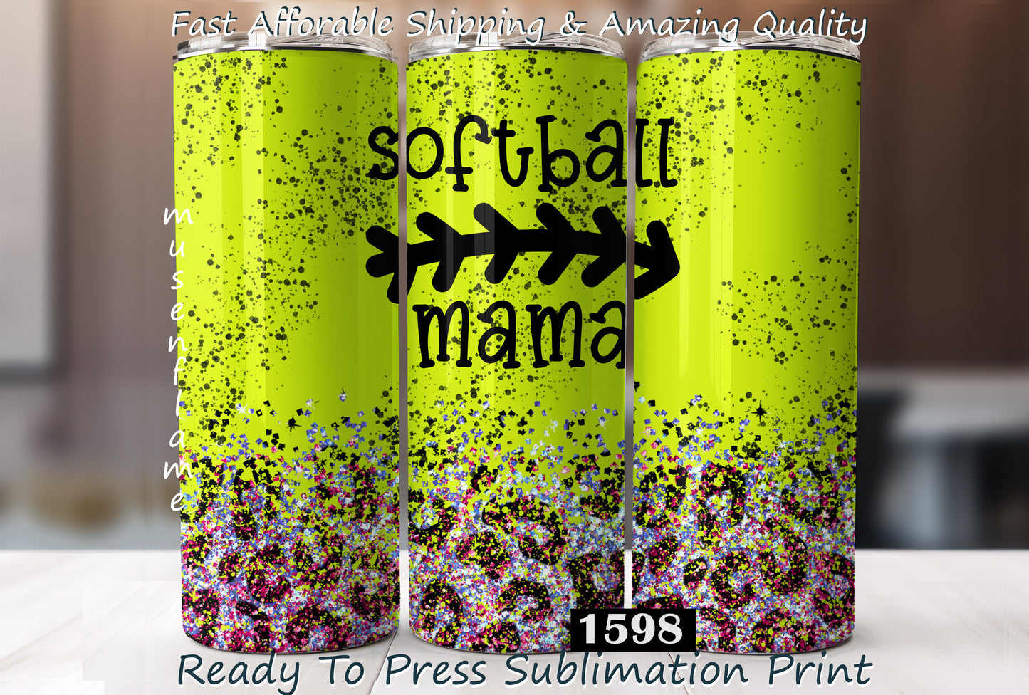 Softball Mama, RTP Sublimation Tumbler Wrap, 30 oz, 20 oz, 15oz, 12 oz, Sublimation Print