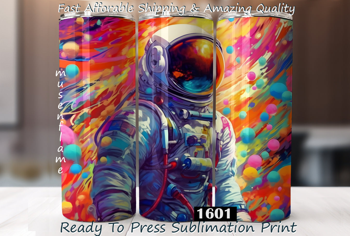 Astronaut, RTP Sublimation Tumbler Wrap, 30 oz, 20 oz, 15oz, 12 oz, Sublimation Print