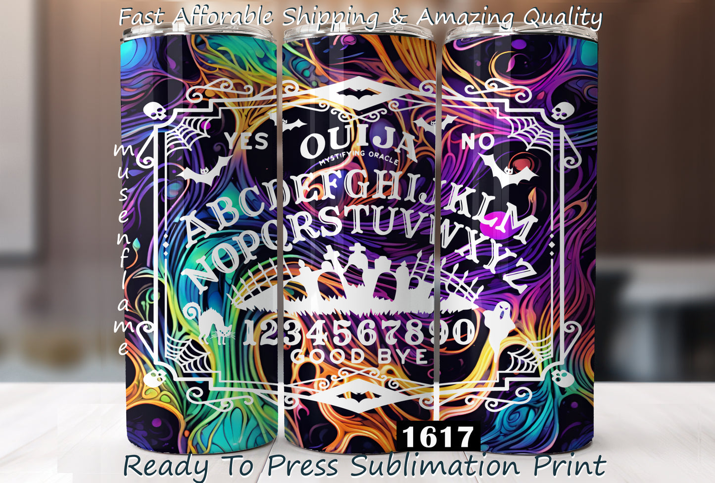 Ouija Board, RTP Sublimation Tumbler Wrap, 30 oz, 20 oz, 15oz, 12 oz, Sublimation Print