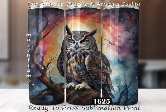 Celestial Owl, RTP Sublimation Tumbler Wrap, 30 oz, 20 oz, 15oz, 12 oz, Sublimation Print