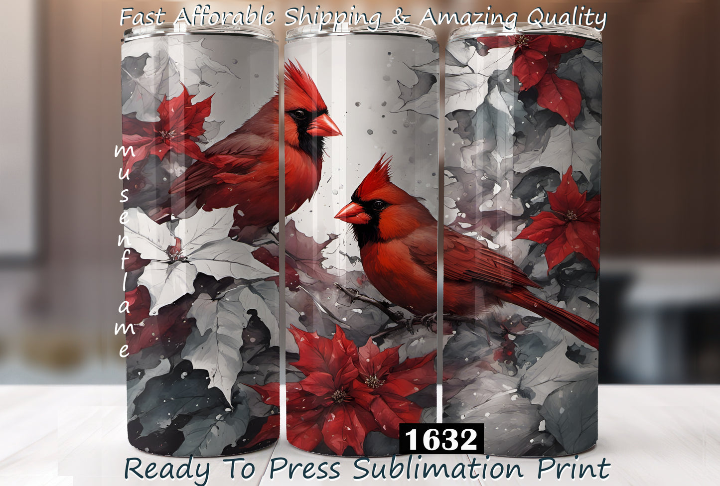 Cardinal, RTP Sublimation Tumbler Wrap, 30 oz, 20 oz, 15oz, 12 oz, Sublimation Print