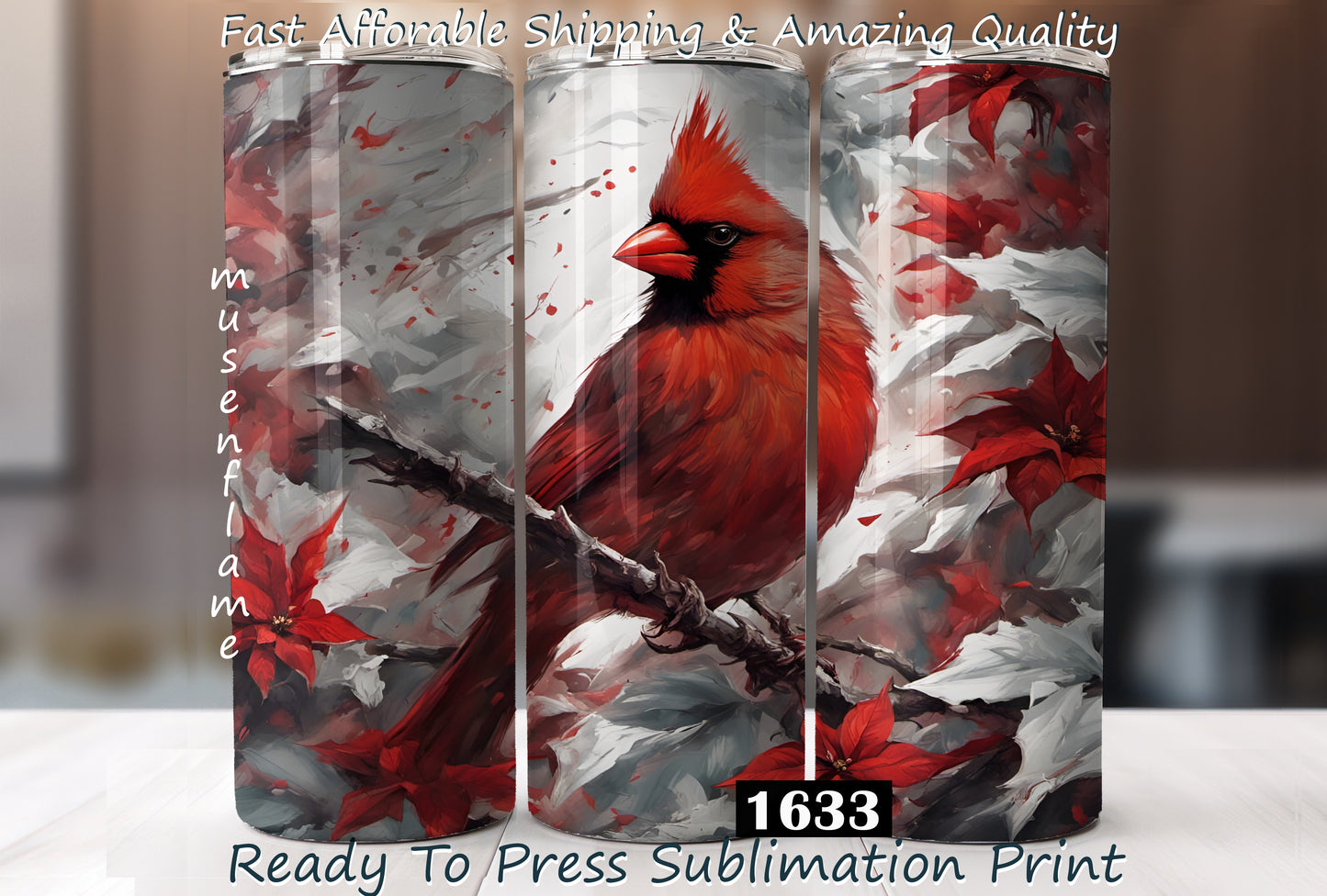 Cardinal, RTP Sublimation Tumbler Wrap, 30 oz, 20 oz, 15oz, 12 oz, Sublimation Print