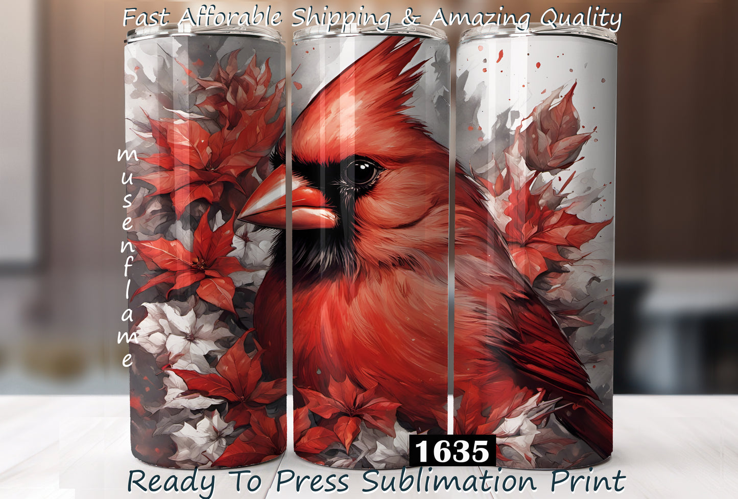 Cardinal, RTP Sublimation Tumbler Wrap, 30 oz, 20 oz, 15oz, 12 oz, Sublimation Print