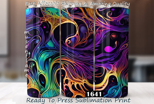 Neon Alcohol Ink, RTP Sublimation Tumbler Wrap, 30 oz, 20 oz, 15oz, 12 oz, Sublimation Print