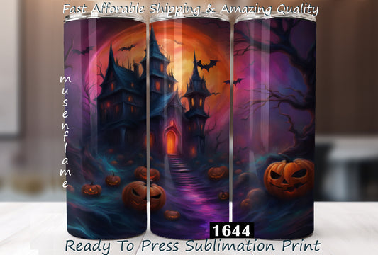 Haunted House, RTP Sublimation Tumbler Wrap, 30 oz, 20 oz, 15oz, 12 oz, Sublimation Print