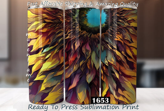 Sunflower, RTP Sublimation Tumbler Wrap, 30 oz, 20 oz, 15oz, 12 oz, Sublimation Print