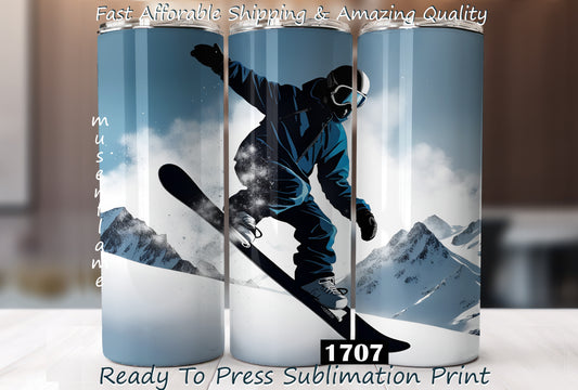 Snowboarder, RTP Sublimation Tumbler Wrap, 30 oz, 20 oz, 15oz, 12 oz, Sublimation Print